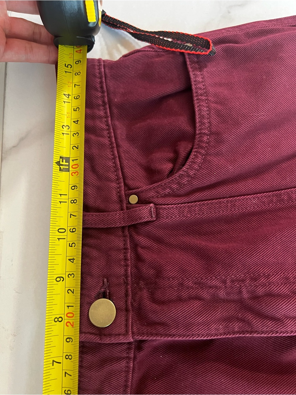 LOFT Burgundy Five-Pocket Seamed Wide-Leg Pants - Size 6 - Picture 8 of 10